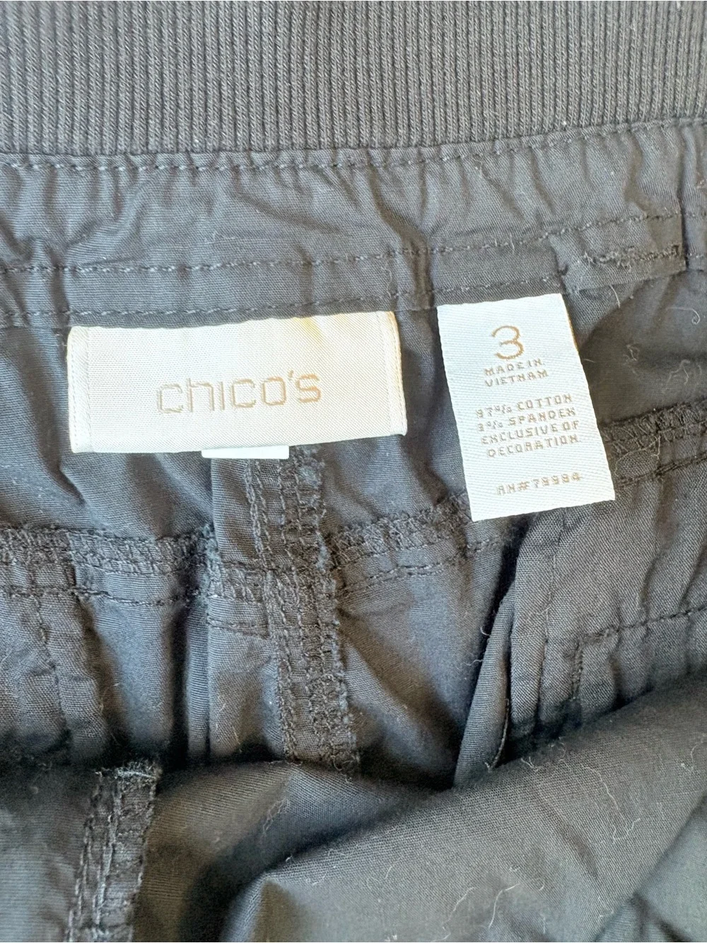 Chico’s Skirt Black Cotton Summer Cargo Mini Skirt Chico’s size 3 US XL